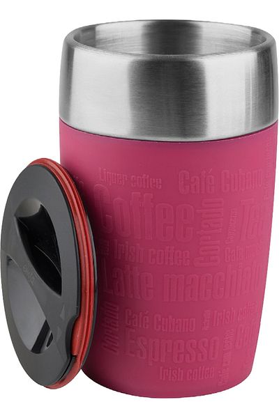 emsa Emsa 514517 Travel Cup – 200ml Insulated Drinking Cup with Rotating Closure, Raspberry