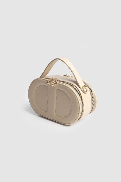La La'Graccio Paris La'Graccio Paris Women's Marino Double Compartment Hand and Crossbody Bag Mink