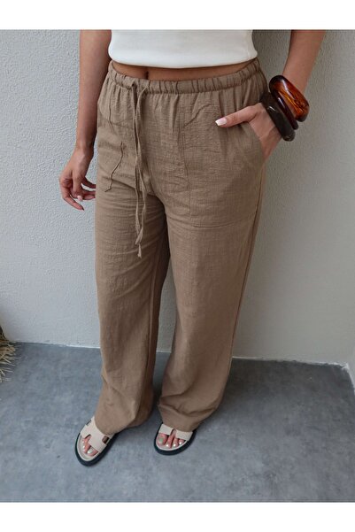 ESRAHELVACI Brown Linen Cord Pants