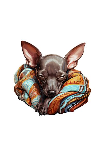 INOVATIX Set de 8 piese, autocolant Xoloitzcuintli, INOVATIX®. 6 cm
