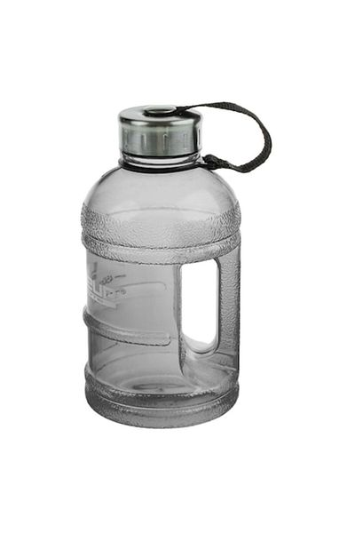 SyaMAG Sport Water Bottle, Model with Handle, 1L Capacity, Gray, Plastic, Metallic Cap