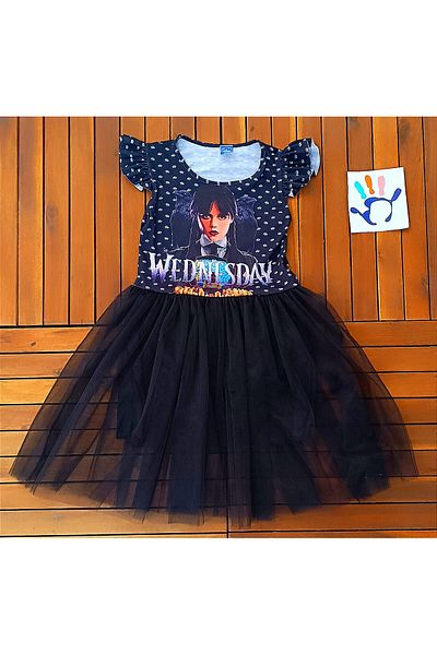 MİNİ İNOWESTA KİDS Girl's Wednesday Costume Party Birthday Special Day Dress