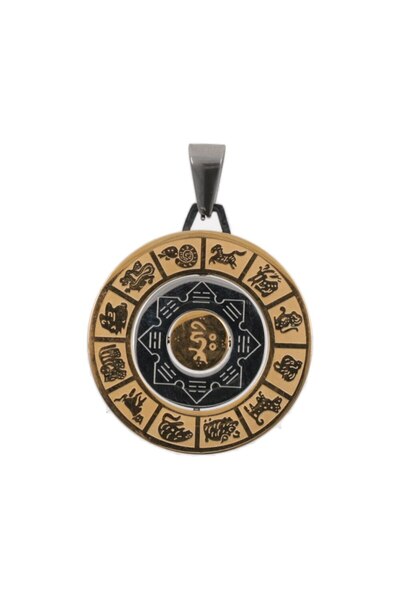 GOBI Amuletă a Protecției, Sănătății și Prosperității - Medalie a Simbolurilor Tibetane, a Semnelor Zodiacale și a Inscrierii HRIH