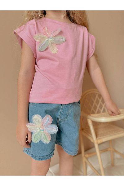 Jolly Kids Girl's Denim Jean Shorts Badili Suit