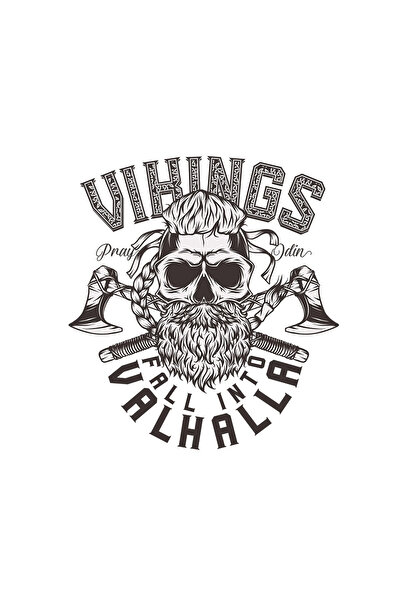 INOVATIX Set de 8 piese, Autocolant Vikingii se roagă ca Odin să cadă în Valh...