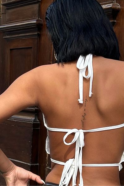 boutiquen Μπλούζα με εξώπλατο λινό στυλ