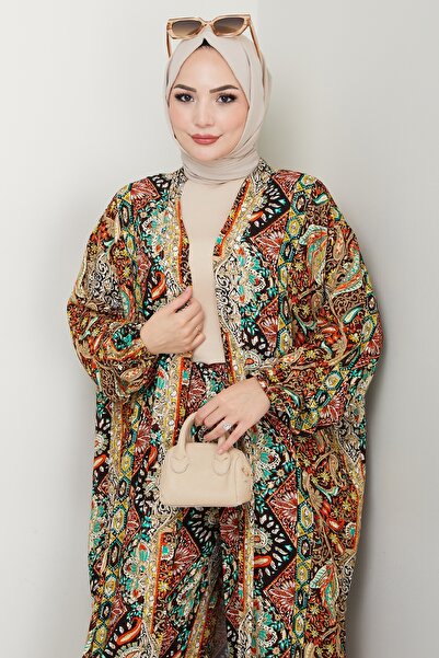InStyle Mixed Authentic Pattern Orange Viscose Suit