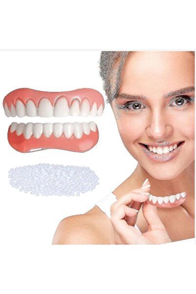 Sprise Set 2 proteze dentare, Superioara si inferioara, Alb/Roz