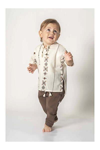 BEBEXY BUTİK Desenli Organik Şalvarlı Takım