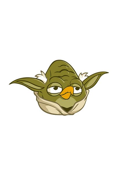 INOVATIX Set de 8 piese, autocolant Yoda Angry Birds, INOVATIX®. 6 cm