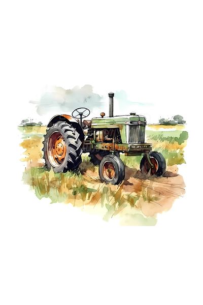 INOVATIX Set de 8 piese, autocolant Tractor Carol, INOVATIX®. 6 cm