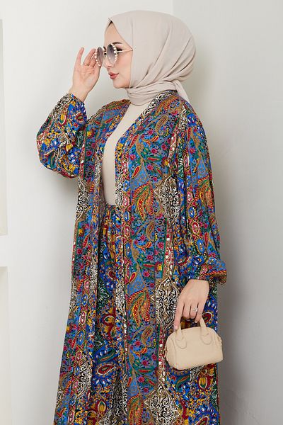 InStyle Mixed Authentic Pattern Indigo Viscose Suit