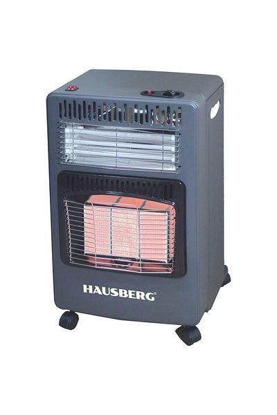 Hausberg Soba Pe Gaz Gpl Si Electrica Hb-1022ng, Piezo-electrica, 3 Placi Ceramica, Putere 4.2kw, Negru