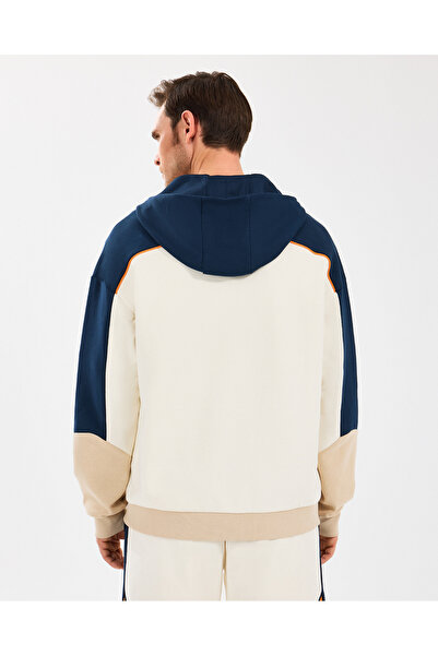 SKECHERS M Diagonel Lw Fleece Fullzip Hoodie Sweatshirt Erkek Off White Sweatshirt S2510027-102