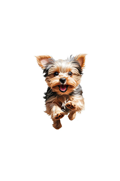 INOVATIX Set de 8 bucăți, autocolant Yorkshire Terrier alergând, INOVATIX®. 6 cm