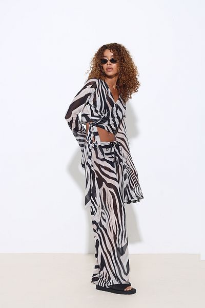 Mozto Pantaloni de plajă / plajă cu imprimeu Zaluna Zebra