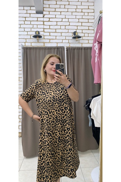 TUBA TOPTAŞ Plus Size Viscose Dress