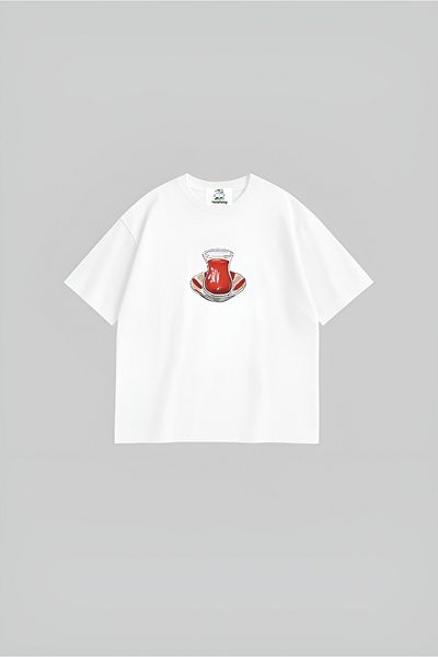 TRENDPUNKY Turkish Tea Tea Printed Y2K Oversize Summer T-Shirt