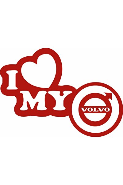 Image Sticker auto, IMAGE, I love my VOLVO, rosu, 23 x 17 cm