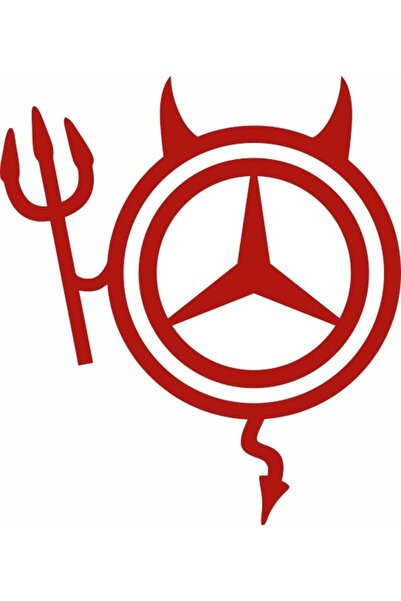 Image Стикер за кола, ИЗОБРАЖЕНИЕ, MERCEDES Devil, червен, 19 x 21 см