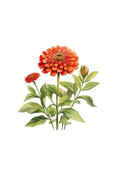 INOVATIX Set de 8 bucăți, autocolant Zinnia portocaliu, INOVATIX®. 6 cm