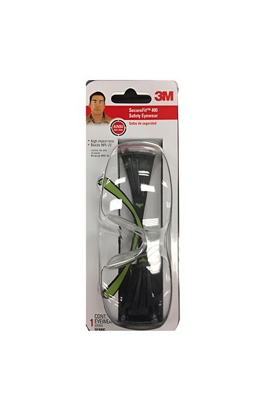 3M Securefit 400 Anti-Scratch Safety Eyewear Glasses Clear and Black