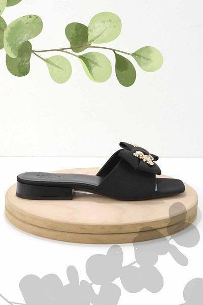 Bambi Matte Black Women's Slippers K04213286638