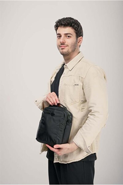 ÇÇS Men's Black Cross Strap Hand & Shoulder Bag 31586