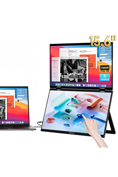 ZEUSLAP Z15wt 2x15.6" Çift Ekran 1920*1080@60hz Full Hd Ips Panel 250cd/m² Dokunmatik,taşınabilir Monitör