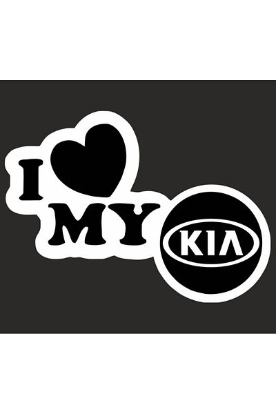 Image Car sticker, IMAGE, I love my KIA, white, 23 x 17 cm