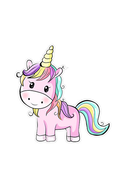 INOVATIX Set de 8 autocolante cu unicorn fericit, INOVATIX®. 6 cm