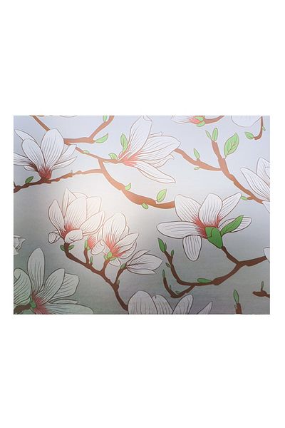 media Decorative window film magnolia flowers, 6 m x 1 m