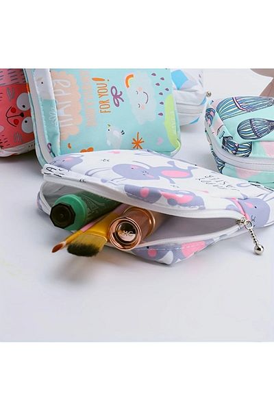 GlassySKY Rabbit Printed Mini Zipper Waterproof Bag, Sanitary Pad Bag Pouch/Travel/Organization