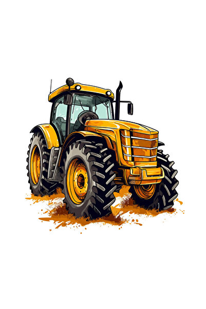 INOVATIX Set de 8 autocolante cu tractor Locust, INOVATIX®. 6 cm