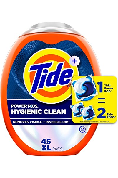 Tide Power Pods Heavy Duty Liquid Laundry Detergent Pods, HE Compatible, 45 C...