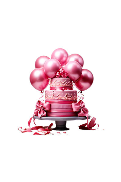 INOVATIX Set de 8 autocolante roz pentru tort cu baloane, INOVATIX®. 6 cm