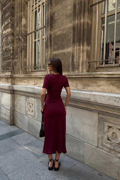 Genel Markalar Yandan Bağlamalı Modal Kumaş Elbise