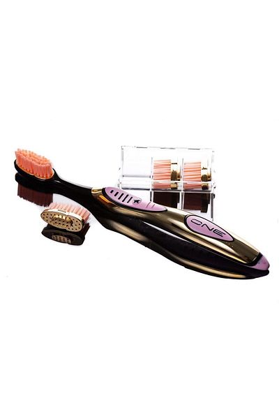 One Gold 24k Gold Plated Toothbrush, 3 Refills, Pink, Made In Italy, Limited Edition