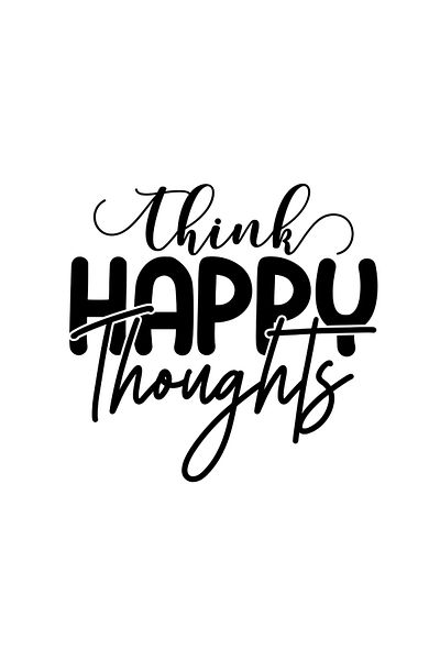 INOVATIX Set of 8 pieces, sticker Think Happy Thoughts bold, INOVATIX®. 6 cm