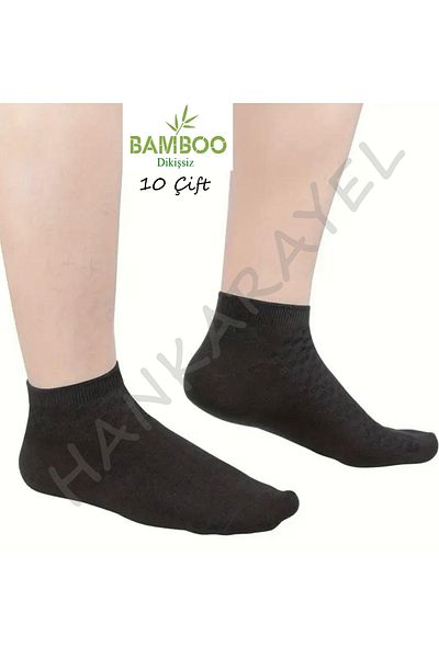 HANKARAYEL Unisex Bamboo Seamless Anti-Sweat Short Booties Socks 10 Pairs