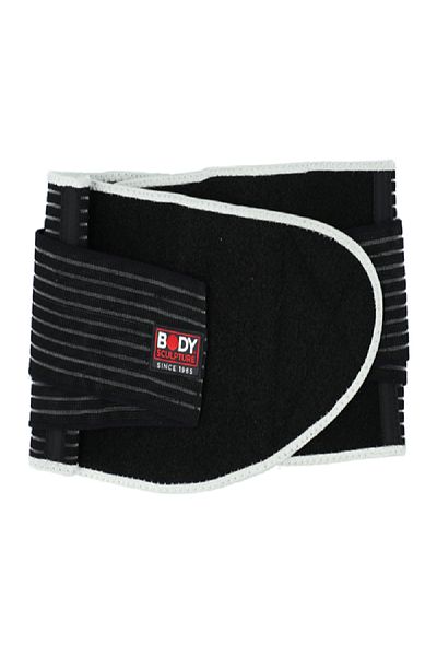 BODY SCULPTURE Hook and Loop Closure Breathable Back Support with Terry Cloth Black