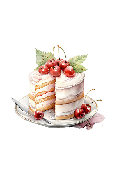 INOVATIX Set de 8 autocolante pentru tort de nuntă cu cireșe, INOVATIX®. 6 cm