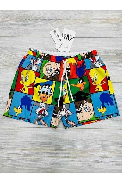 MİLAYS LİFE HOME COLLECTİON BĂIEȚI CU PERSONAJE IMPRIMATE FĂRĂ APĂ TĂLIE CU șireturi REȚEĂ DE REȚEĂ MARE ȘI PISCINĂ