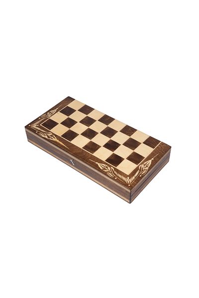 OEM Chess and backgammon game, wood, brown, 3.8x26x26 cm