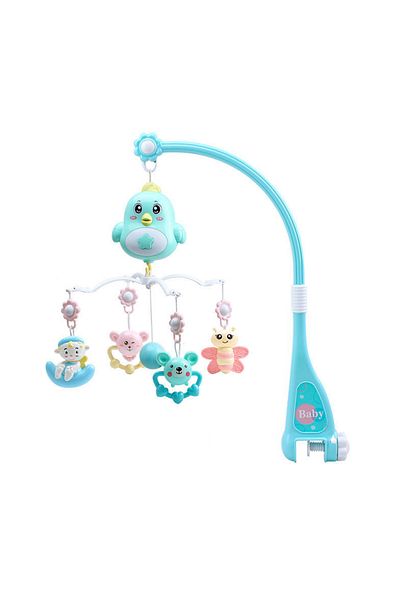 Teno Teno® Musical Crib Carousel, Baby, remote control, removable toys, blue