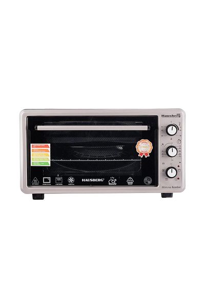 Hausberg Electric Fan Oven HB-8015, 1800 W, Double Glass, 48L, Timer, 5 Programs, 250 degrees, Stainless Steel