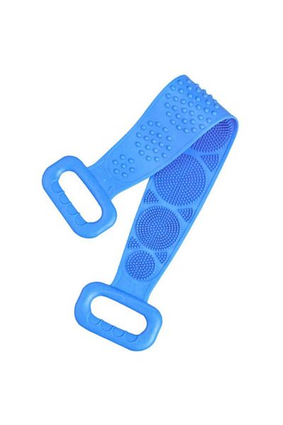 Quasar & Co. Bath body brush, Quasar & Co.®, silicone, 80 x 11 cm, shower sponge, blue
