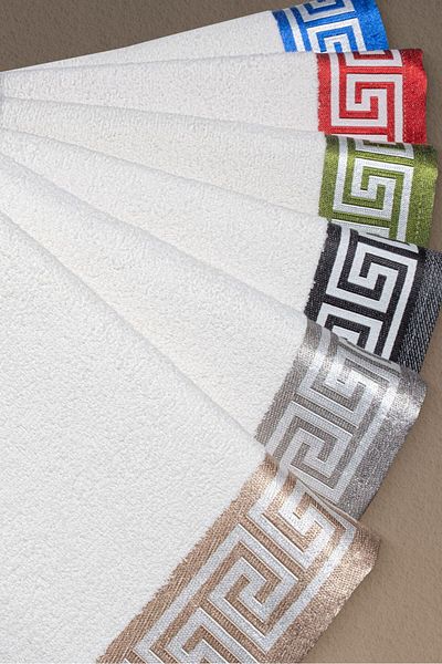d'niss home touch of nature in your home 4-Piece Greek Pattern Bathroom Set 50*90-70*140