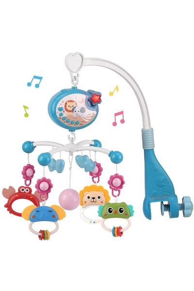 Teno Teno® Musical Carousel for Cribs, Baby, remote control, removable toys, multicolor