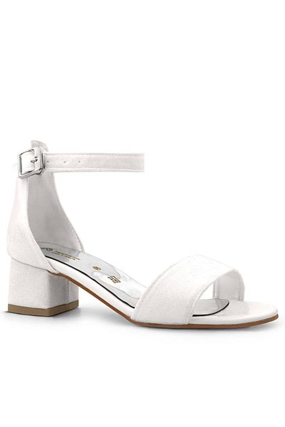 hapshoe Lilo Glittery White Single Strap Girls' Heeled Evening Dress Shoes